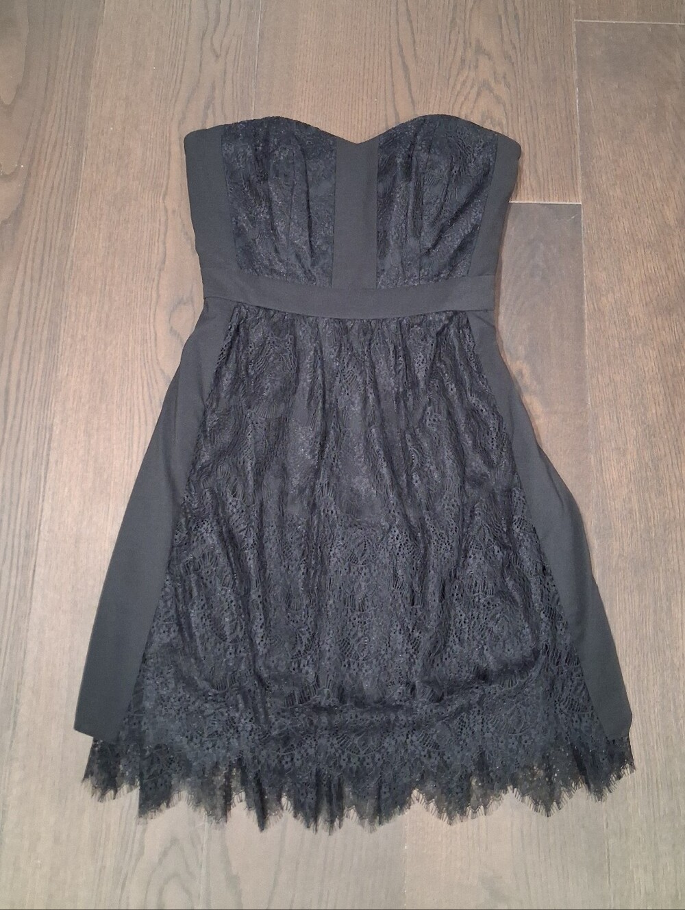 Madewell Strapless Black Lace Dress